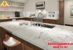 Thi Công Bàn Bếp Đá Hoa Cương